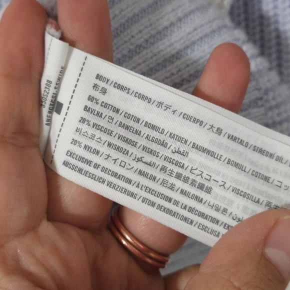 HOLLISTER Preppy Oversized Chunky Knit Striped V-Neck Pullover Sweater, Size L - Picture 12 of 13